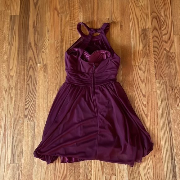 Burgundy Dress Size:1 Pleated Worn 1x Gems along neckline - Picture 7 of 8